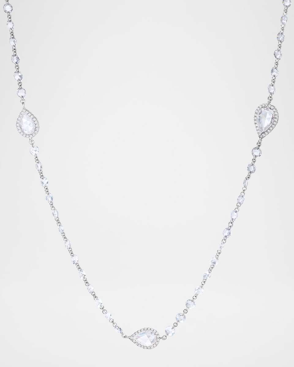 18K White Gold Ethereal Diamond Necklace, 12.15tcw